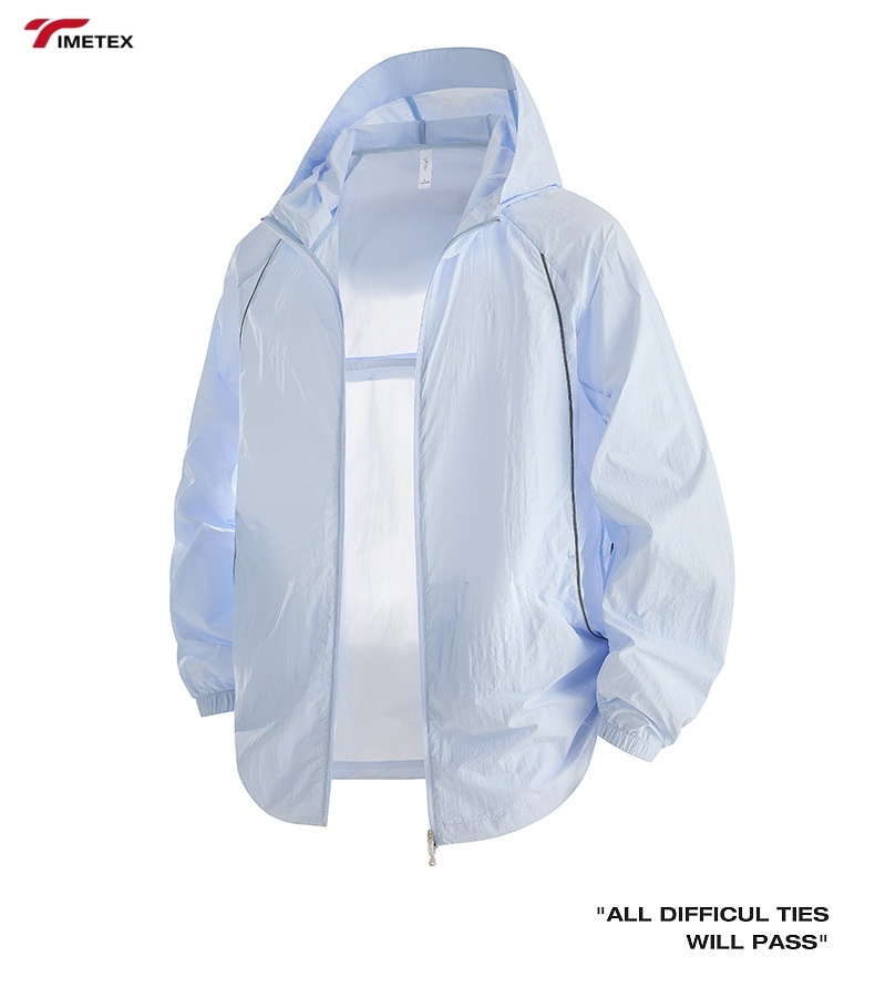 TIMETEX UPF50+ Summer Lovers Sunscreen Clothing Unisex for Same Anti-ultraviolet Skin Clothing Loose Trend Hooded Fashion