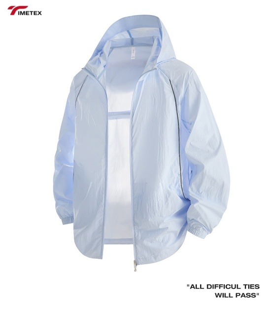 TIMETEX UPF50+ Summer Lovers Sunscreen Clothing Unisex for Same Anti-ultraviolet Skin Clothing Loose Trend Hooded Fashion