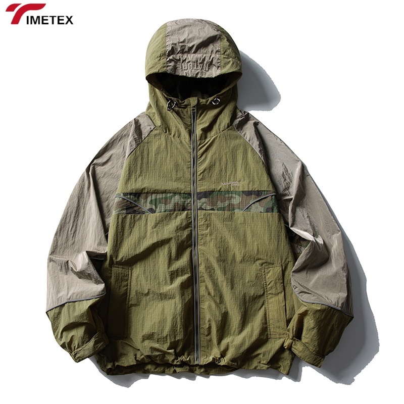 TIMETEX Unisex Casual Autumn Winter Sports Jacket Lightweight Quick-Drying Waterproof Reflective Strip Stand Collar Zipper