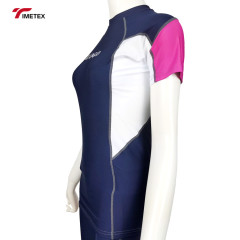 TIMETEX Customized Womens  Short Sleeve Sport Sublimated Rash Guard  Uv  Protection Snorkeling Shirt