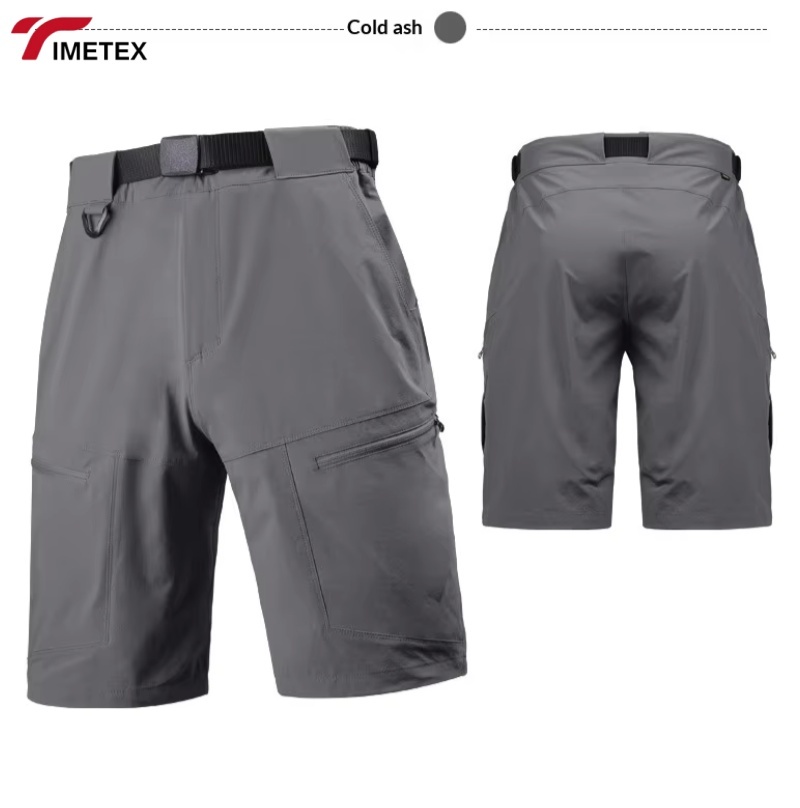Men's Eco-friendly Quick-Drying Hiking Shorts Drawstring Waist Custom Printing Breathable Solid Pattern for Gym Sports Hiking
