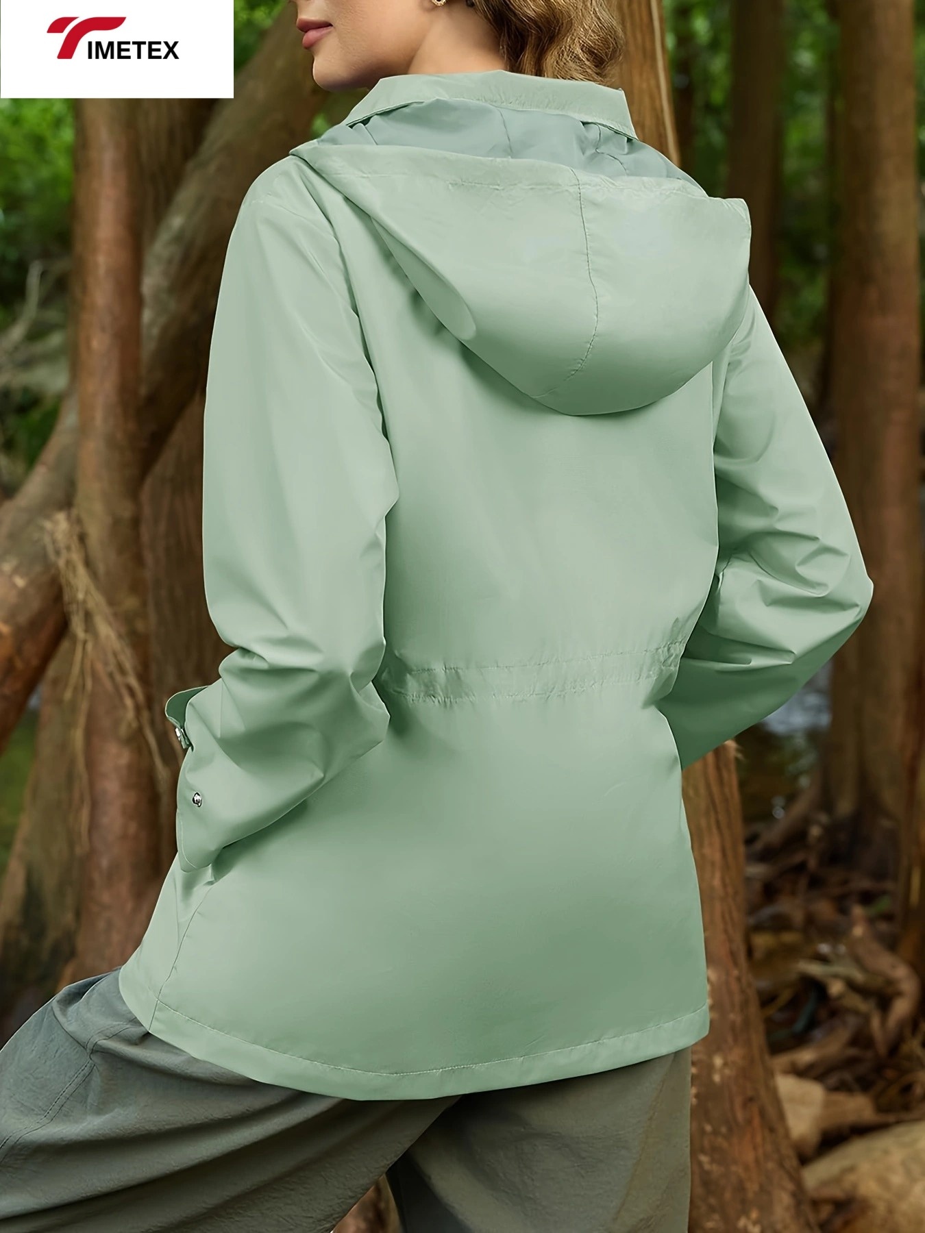 Timetex  Stylish Simple Commuter Design Casual Jacket for Spring/Summer Long Length Adjustable Waist 5XL Solid Autumn Woven