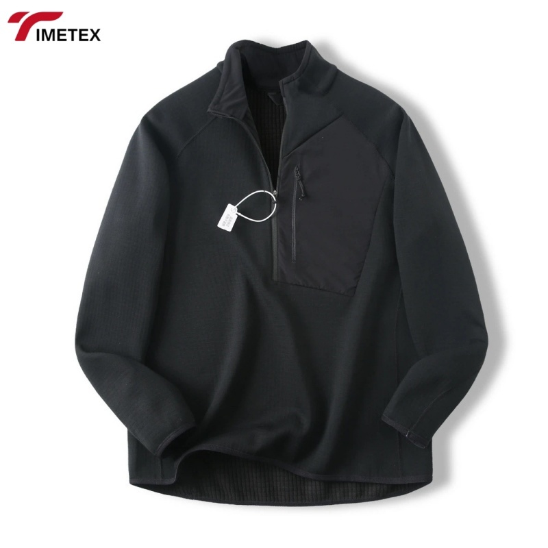 TIMETEX Custom Men's Oversized Half Zip  Sweatshirt 1/4 Zip Logo Pullover Wholesale Jogging Quarter Mens 3D Embroidery Oversized