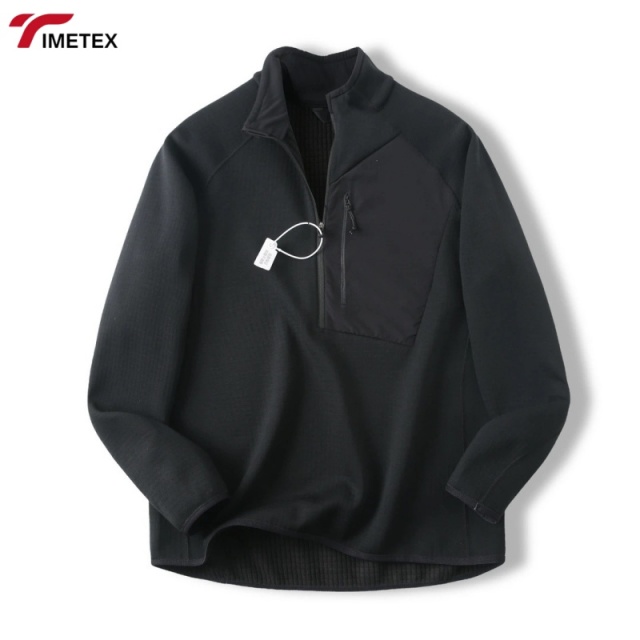 TIMETEX Custom Men's Oversized Half Zip  Sweatshirt 1/4 Zip Logo Pullover Wholesale Jogging Quarter Mens 3D Embroidery Oversized