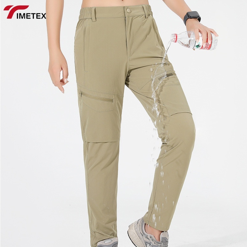 TIMETEX Lightweight Baggy Windbreaker Trousers for Summer Casual Fashion Relaxed Fit Soft Touch Elastic Waist Bleached