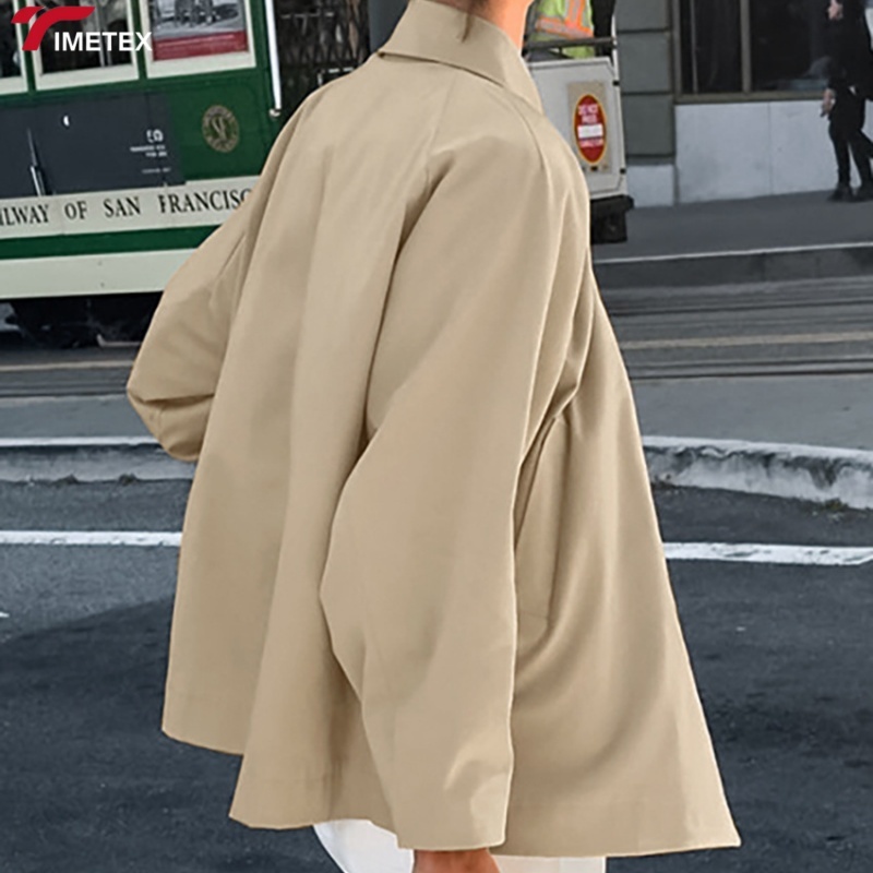 TIMETEX Unisex  Fashion Windproof Single-Breasted Closure Trench Coat Lightweight Casual Wear for Backpack Hiking Ultralight