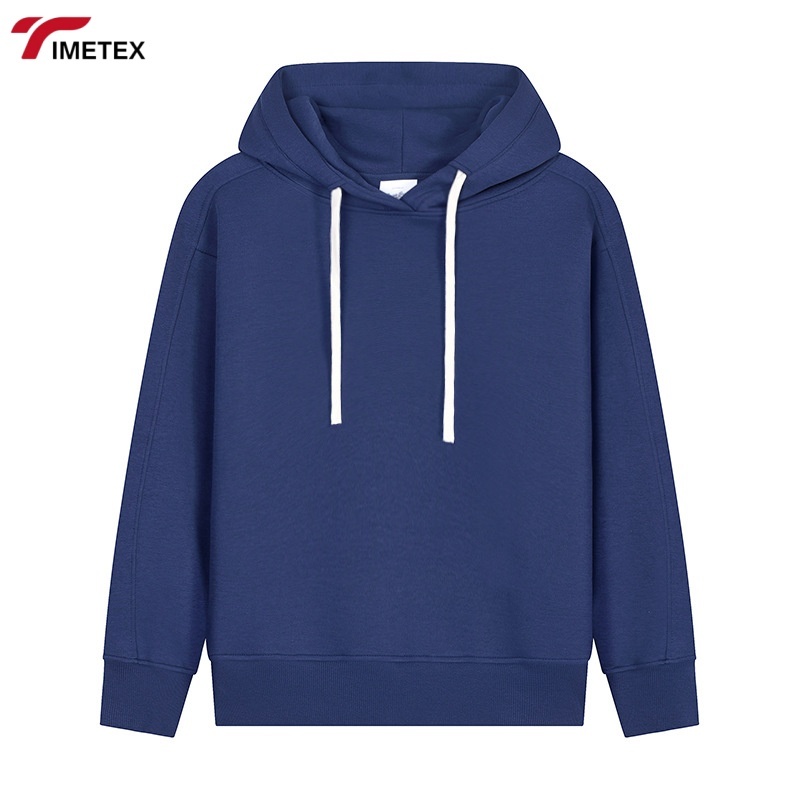 Casual Oversized Pullover Sweatshirt with Logo 3D Embroidered Hooded Loose Fit Knitted Fabric XS-XL Solid Color for Winter