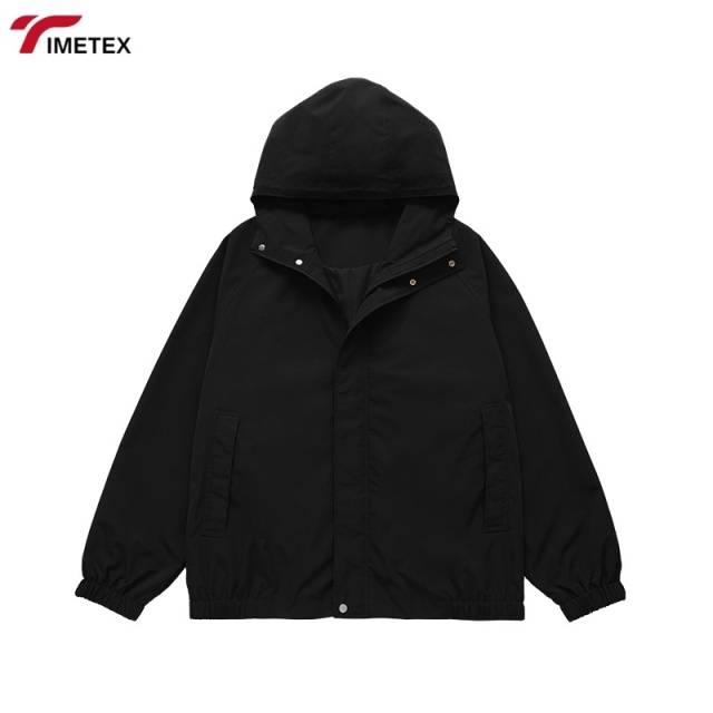 Men's Outdoor Windproof Waterproof Jacket Casual Oversized Hooded Soft Stand Collar XL Plain Dyed Zipper Winter Front Design