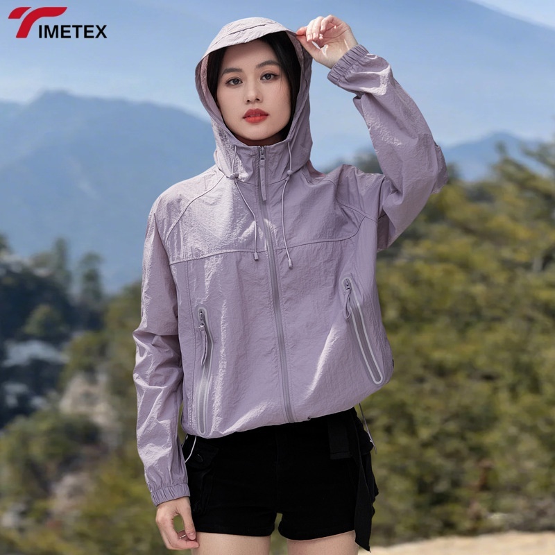 TIMETEX Summer Lightweight Breathable Outdoor Jackets for Men Women Unique Collar Loose-Fitting Hooded Coat for Various