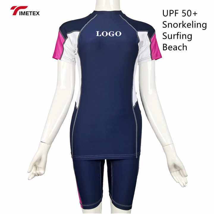 TIMETEX Customized Womens  Short Sleeve Sport Sublimated Rash Guard  Uv  Protection Snorkeling Shirt