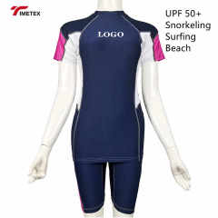 TIMETEX Customized Womens  Short Sleeve Sport Sublimated Rash Guard  Uv  Protection Snorkeling Shirt