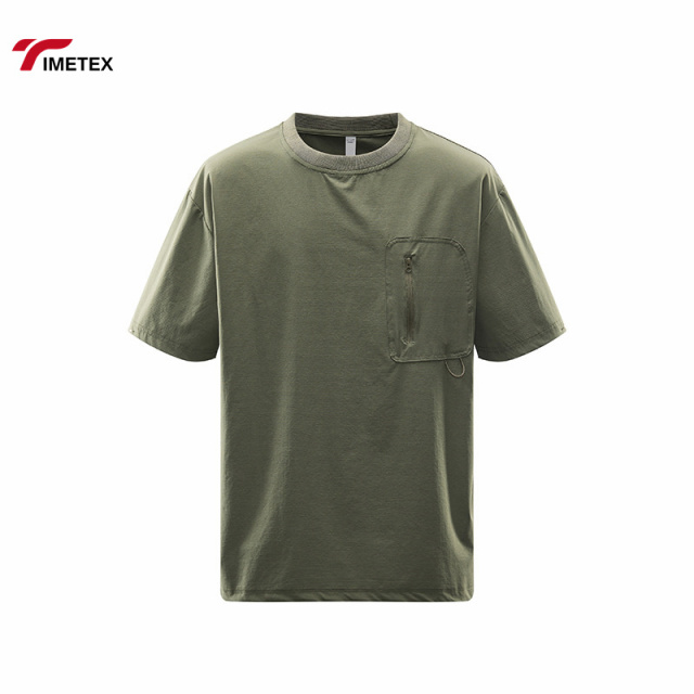 Summer Custom Breathable Quick-drying Fitness T-shirt Crewneck Sportswear Men's 100% Polyester Blank T-shirt with Pockets