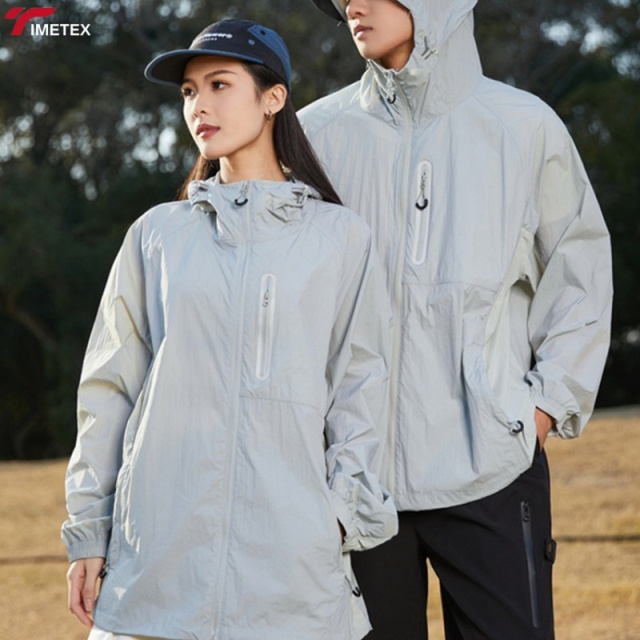 TIMETEX  UPF50+ Windbreaker Sunscreen Jacket Lightweight Eco-Friendly Quick Dry Outdoor Raincoat for Men Women UV Windproof