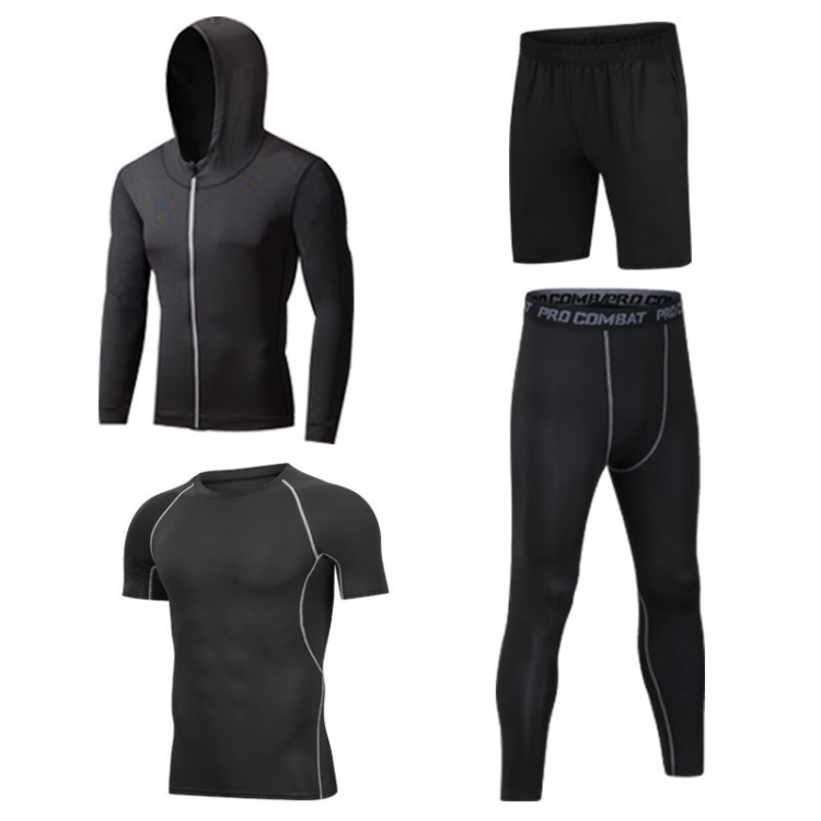 Custom Logo Fitness Wear Men Gym Training Jogging Compression Gym Wear Men Tracksuit Set