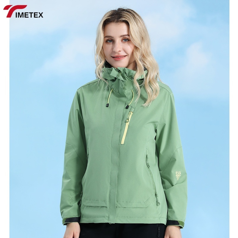TIMETEX Outdoor Waterproof Zipper Blouson Women's Sun protection Jacket Breathable Solid Pattern Men's Mountaineering Suit