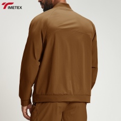 New OEM Custom Eco-friendly Recycled Contrast Color Regular Fit Athletic Breathable Training Men Jackets for Workout Fitness Gym