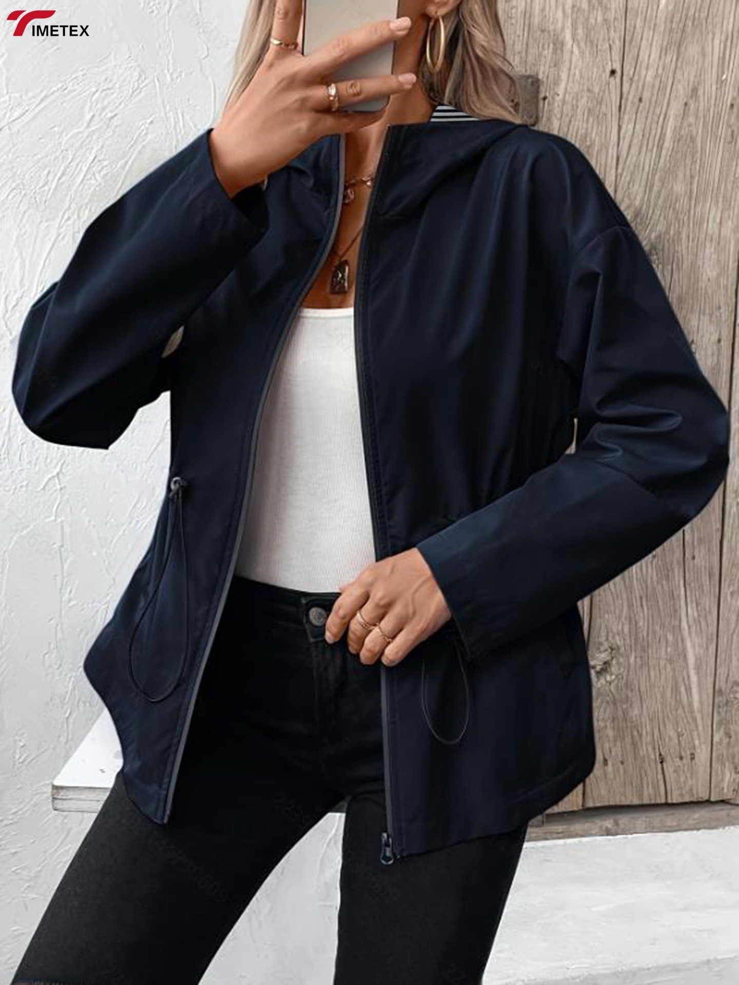 TIMETEX Urban Chic Lightweight Hooded Double Zip Sun Protection Clothing Ladies Optimal Dual Zip Style for Sun Protection