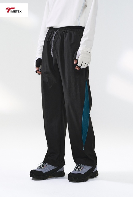 TIMETEX New American Retro Wide-Leg Sweatpants Lightweight Plain Dyed Flat Front Casual Quickdry Windbreaker Long Pants
