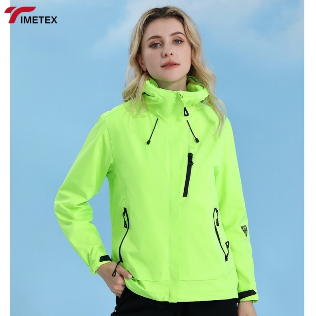 TIMETEX Outdoor Waterproof Zipper Blouson Women's Sun protection Jacket Breathable Solid Pattern Men's Mountaineering Suit
