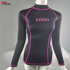 Wholesale Custom New Style Breathable Upf 50+  Long Sleeve Anti Uv Surfing Shirt  Women Swimming Rash Guard