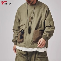Custom Colour High Quality Windbreaker Jacket for Men Streetwear Lightweight Sport Wear Button Big Pocket Spring Clofhes