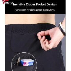 TIMETEX Custom Breathable Quick Dry Fitness Gym Training Shorts Casual Solid Pattern Running Shorts Built-in Pocket Mesh Holes