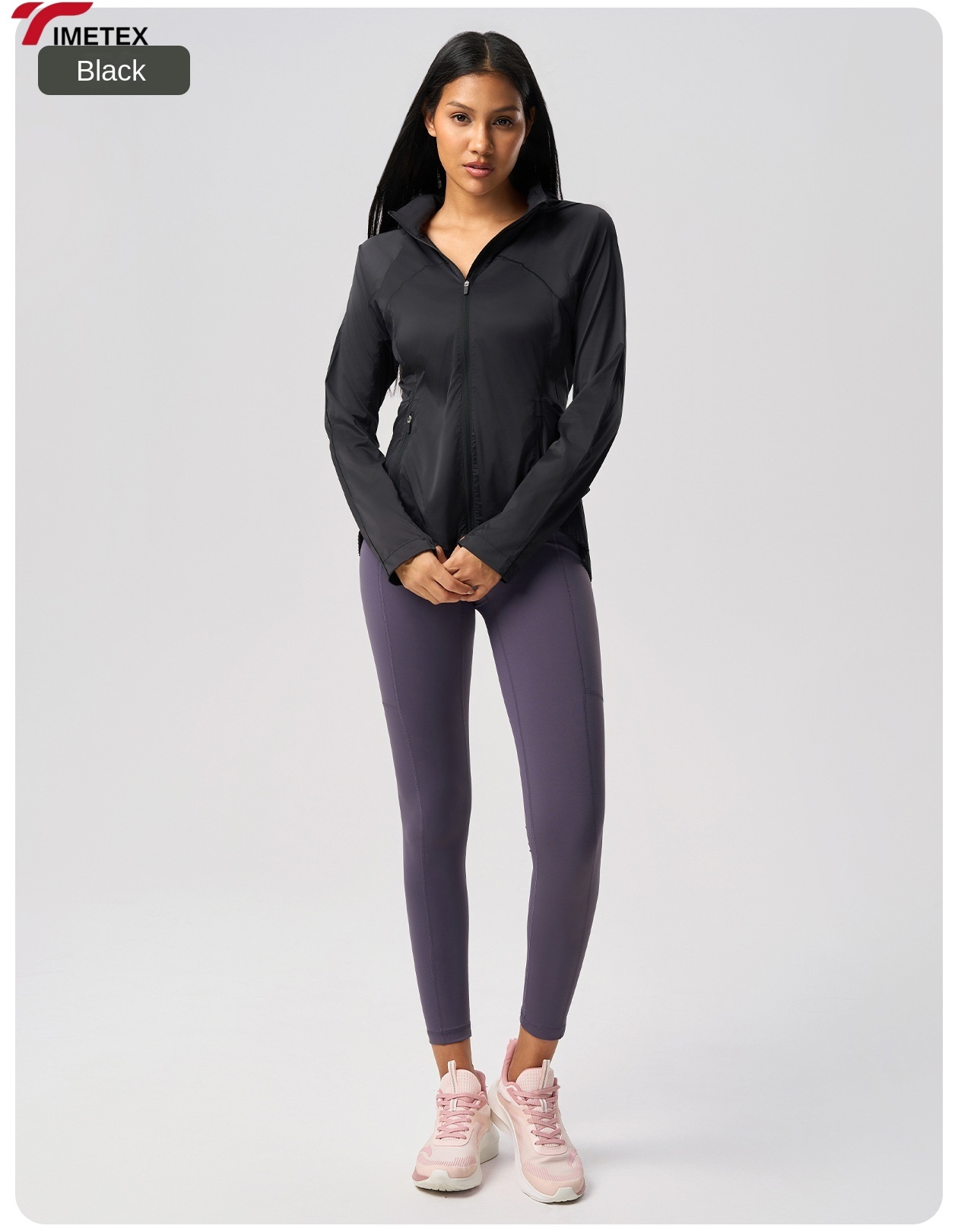 Women's Lightweight UPF50+ Yoga Top Regular Fit Breathable Quick-Dry Long-Sleeved Hooded Running Jacket 100% Polyester Summer