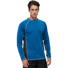 Wholesale Men Long Sleeve Swim Shirt Quick Dry  Patchwork Beach Surf Playera Rash Guard