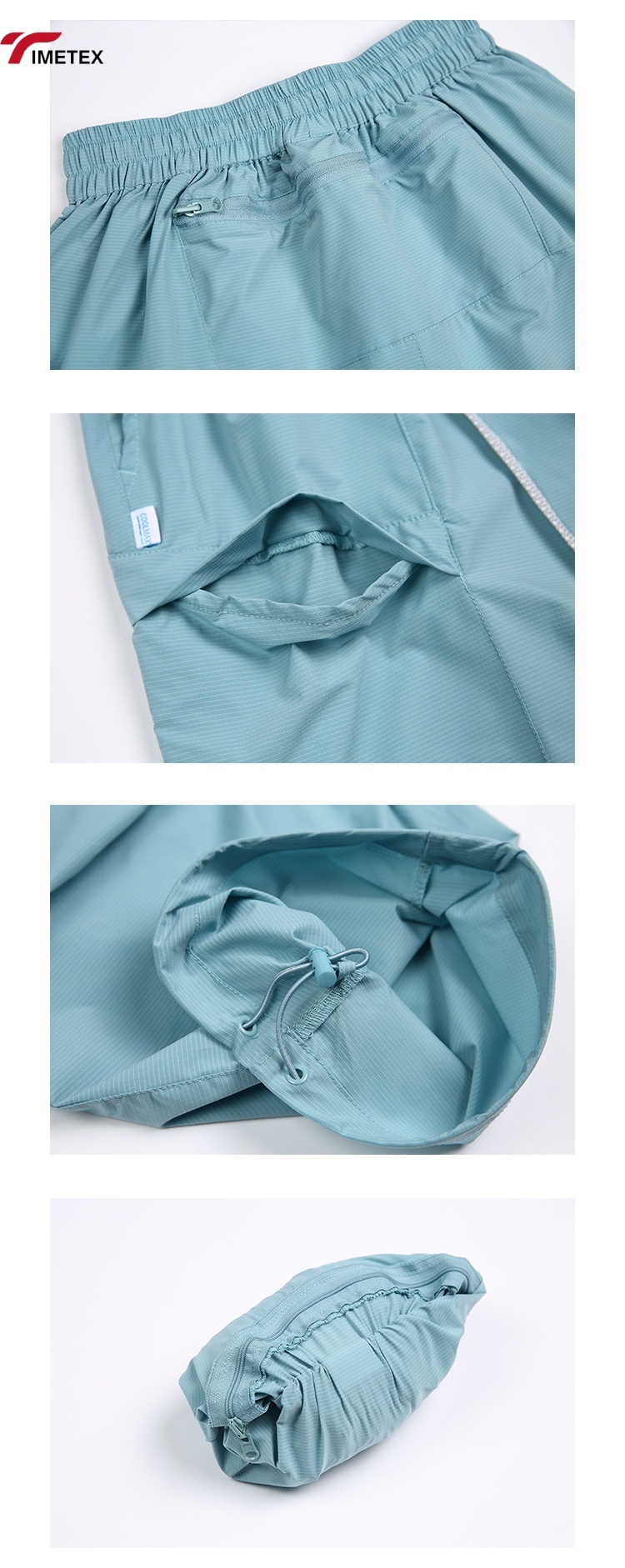TIMETEX Detachable UPF50+ Sunscreen Pants Casual Mid Waist Flat 25+ Long Shorts Outdoor Workwear Waterproof Breathable for