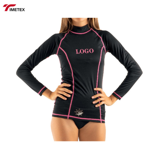 Wholesale Custom New Style Breathable Upf 50+  Long Sleeve Anti Uv Surfing Shirt  Women Swimming Rash Guard