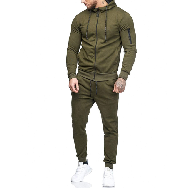 Hot Selling Mens Jogger Track Suit Fitness Zip Sweatpants and Hoodie Set Tracksuit for Men