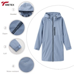 TIMETEX Outdoor Sports Hooded Coat Winter Formal Stand Collar Windproof and Waterproof Zipper Casual Loose Fit for Spring Autumn