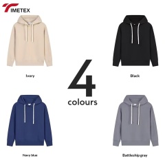 Casual Oversized Pullover Sweatshirt with Logo 3D Embroidered Hooded Loose Fit Knitted Fabric XS-XL Solid Color for Winter