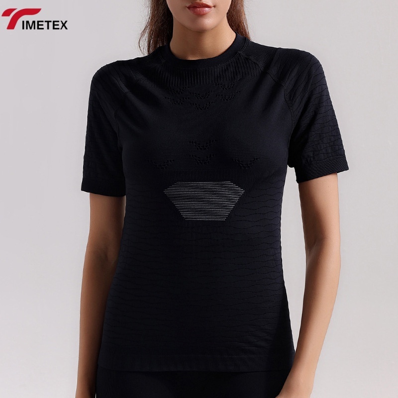 TIMETEX Women's Lightweight Seamless Compression Tops Breathable Moisture-Wicking for Summer Sports Outdoor Running & Cycling