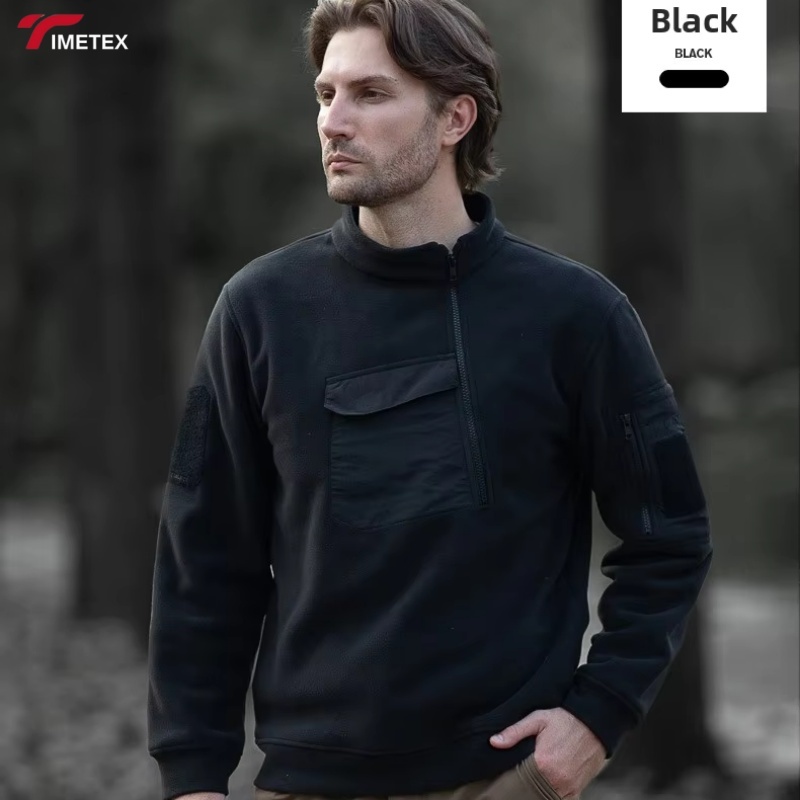 TIMETEX Wholesale Custom Logo Cotton Quarter Zip up Hoodie High Quality Blend Sport Gym Fleece Workout 1/4 Zipper Men Hoodies