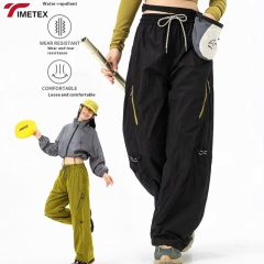 TIMETEX Latest Products Oversized Casual Straight Leg Multi-Pockets Streetwear Cotton Black Cargo Pants