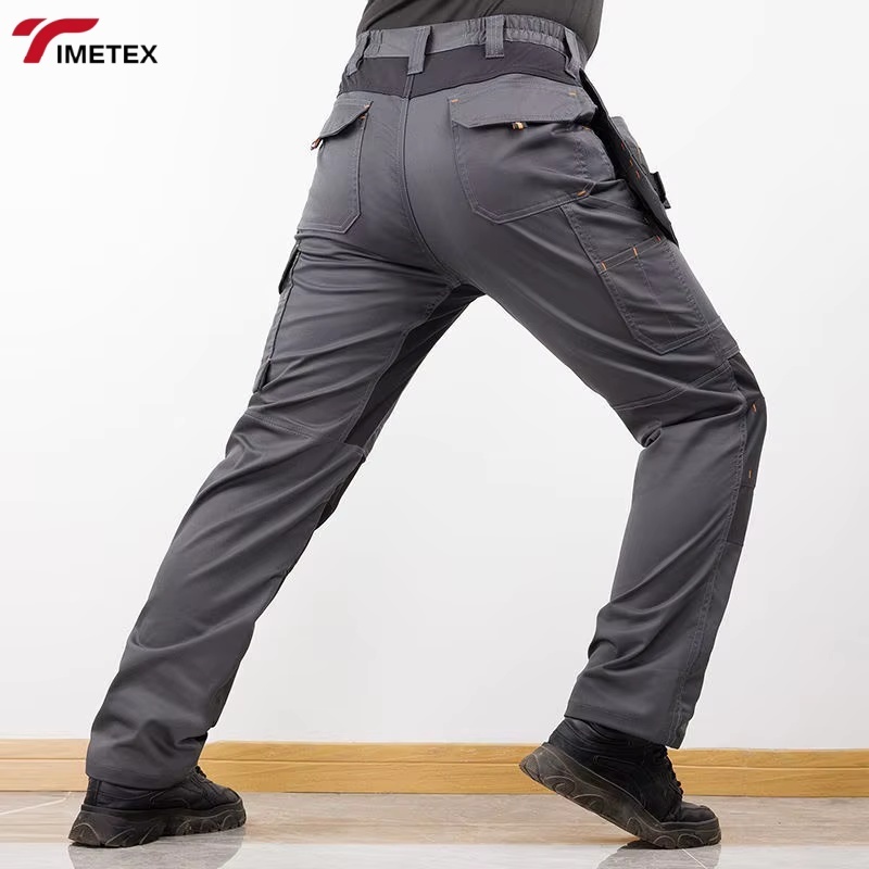 Durable  Mechanic Work Pants With Reflectors and Multi Pockets Mens Cargo Trousers Construction Working Trousers
