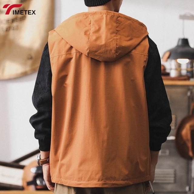 Wholesale Customization Logo Front Unisex Waterproof Casual Winter Waistcoat Multi-Pocket Thickened Warm Hooded Men's Vests