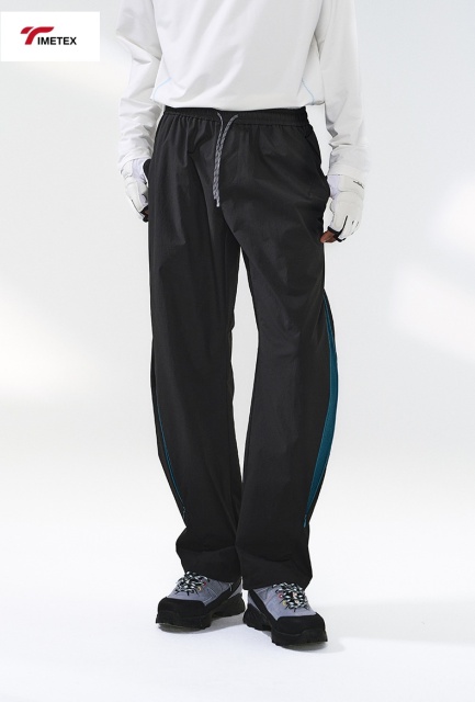 TIMETEX New American Retro Wide-Leg Sweatpants Lightweight Plain Dyed Flat Front Casual Quickdry Windbreaker Long Pants
