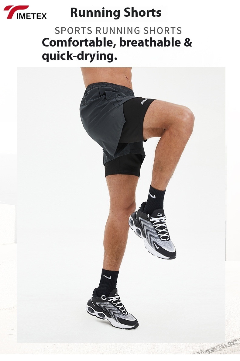 TIMETEX Men's Quick-Dry Gym Shorts Lightweight Workout Bib Shorts & Tights for Running Exercising Cycling Riding Bicycle