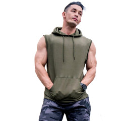 Custom Logo Printed Blank Gym Hoodies Sleeveless Men Plain  Quick Dry Running Workout Tank Tops for Men