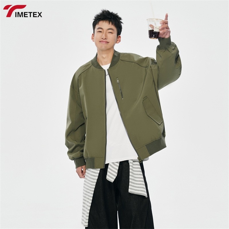 TIMETEX Men's  Bomber Jacket Waterproof Windproof Breathable Nylon Shell Multiple Pockets Casual Style ODM Service