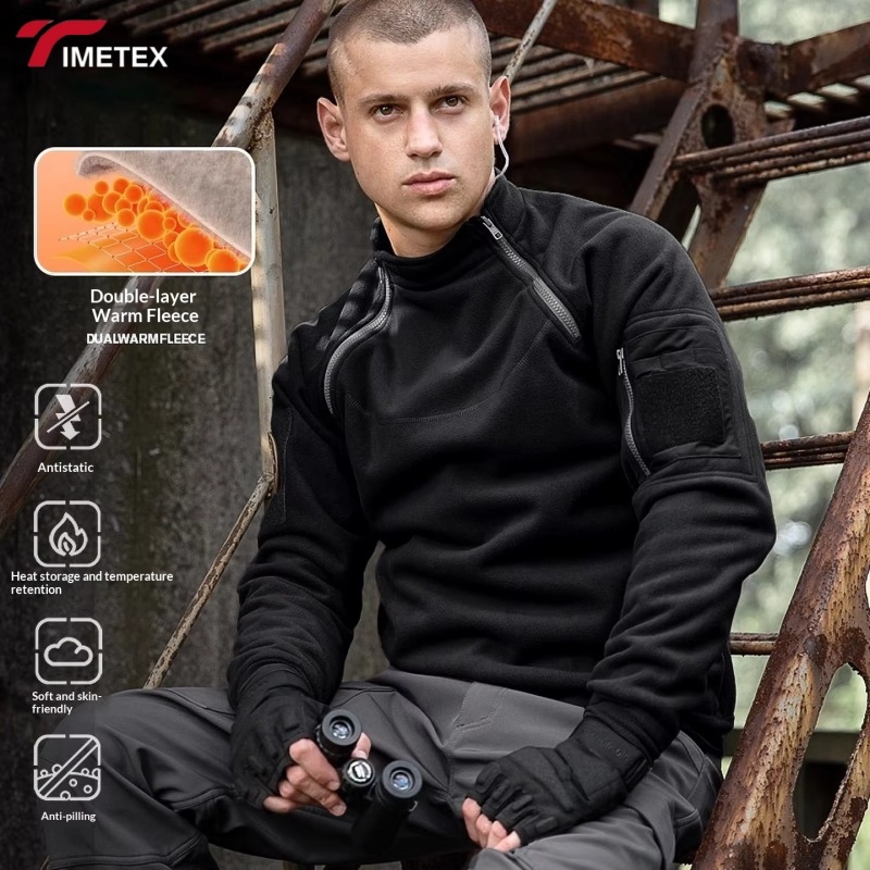 TIMETEX Men's Autumn Eco-Friendly Spandex/Polyester Zipper-Up Stand  Outdoor Sportswear Coat
