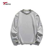 TIMETEX Men's Customizable Oversized Cropped Sweatshirt Unisex Heavyweight Boxy Crewneck Hoodie Embroidered Technique DIY Drop