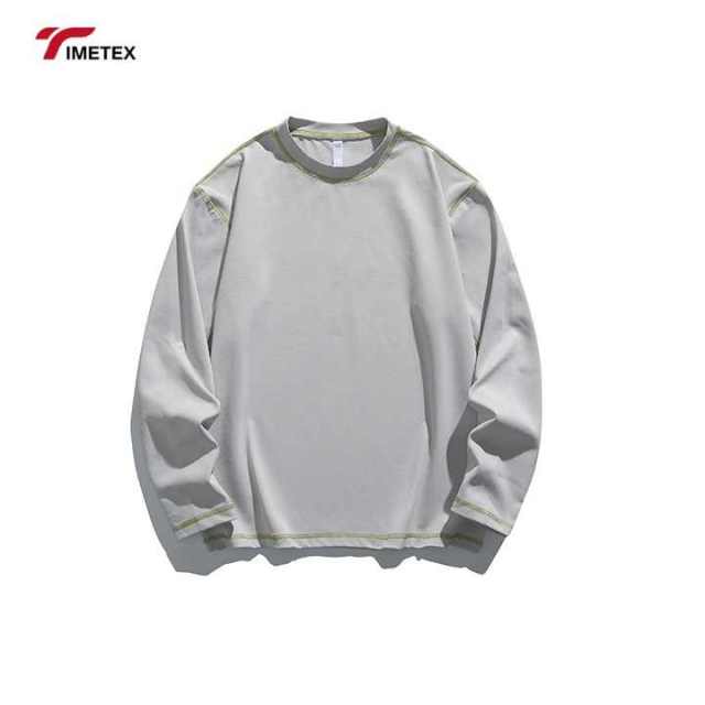TIMETEX Men's Customizable Oversized Cropped Sweatshirt Unisex Heavyweight Boxy Crewneck Hoodie Embroidered Technique DIY Drop