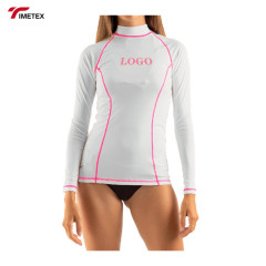 Wholesale Custom New Style Breathable Upf 50+  Long Sleeve Anti Uv Surfing Shirt  Women Swimming Rash Guard