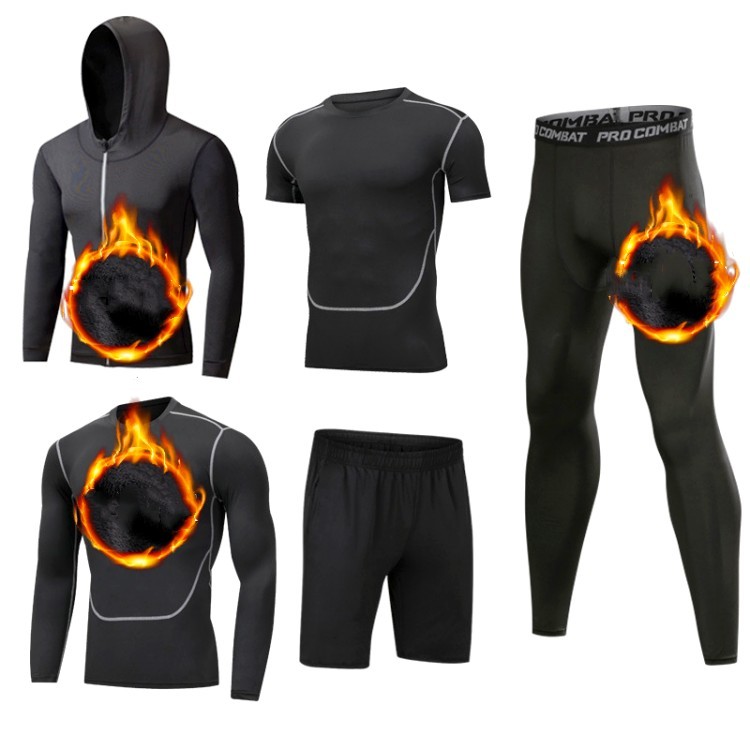High Quality Men Quick Dry Tracksuit for Men Polyester Sportswear Track Suit Fitness Training Running 5 Piece Workout Set