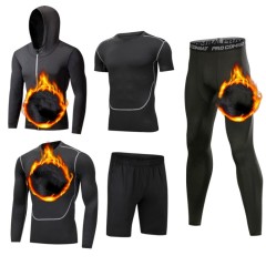 High Quality Men Quick Dry Tracksuit for Men Polyester Sportswear Track Suit Fitness Training Running 5 Piece Workout Set