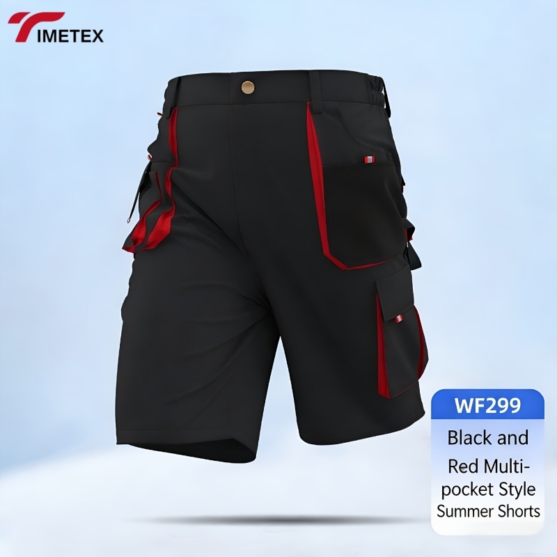 Unisex Summer Short Work Pants Pockets Breathable Nontoxic Anti-Static Industrial Work Uniform for Spring/Autumn Workshop