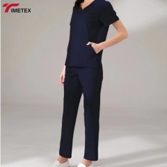 TIMETEX Wholesale Oem logo Custom Light Weight Professional Women's Nurse Doctor Uniform V-neck Medical Scrub Scrubs Set